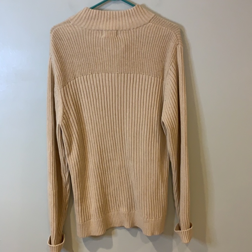 L.L. Bean Men's Cream Sweater Cotton - Picture 6 of 7